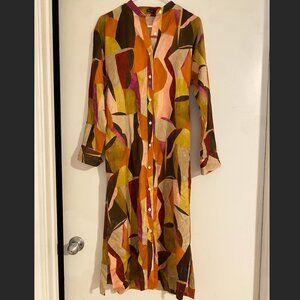 NWT J. McLaughlin Mallory Collarless Button-Front Belted Shirt Dress size XS